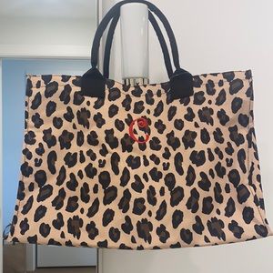 Cheeta tote bag w embroidery “C”